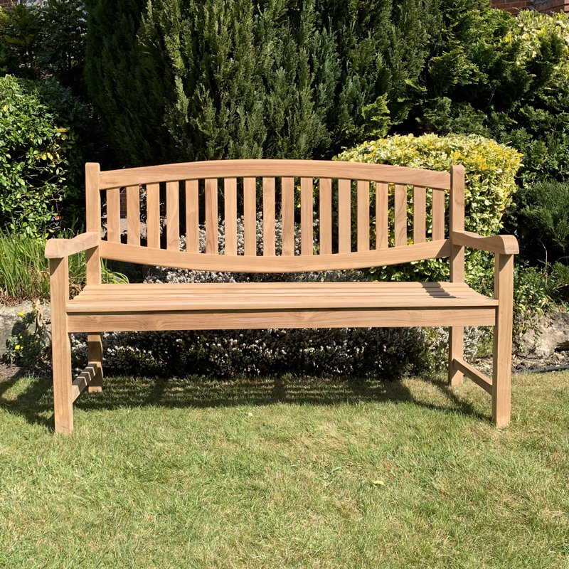 Novella Teak Traditional Bench, 226.6cm H x 156cm W x 60cm D