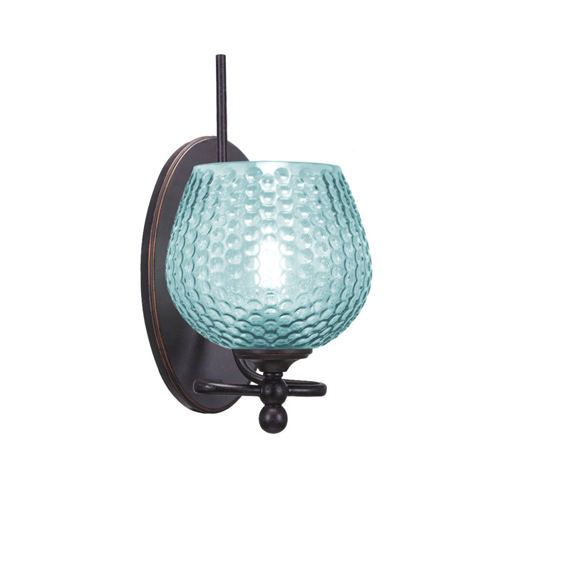 Capri Wall Sconce Shown, 6" Turquoise Glass, Blue
