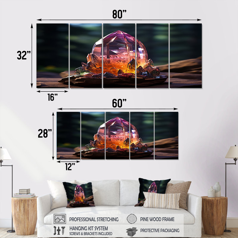 Natanael - pierre 5 pièces, art mural, H 28 po x l 60 po