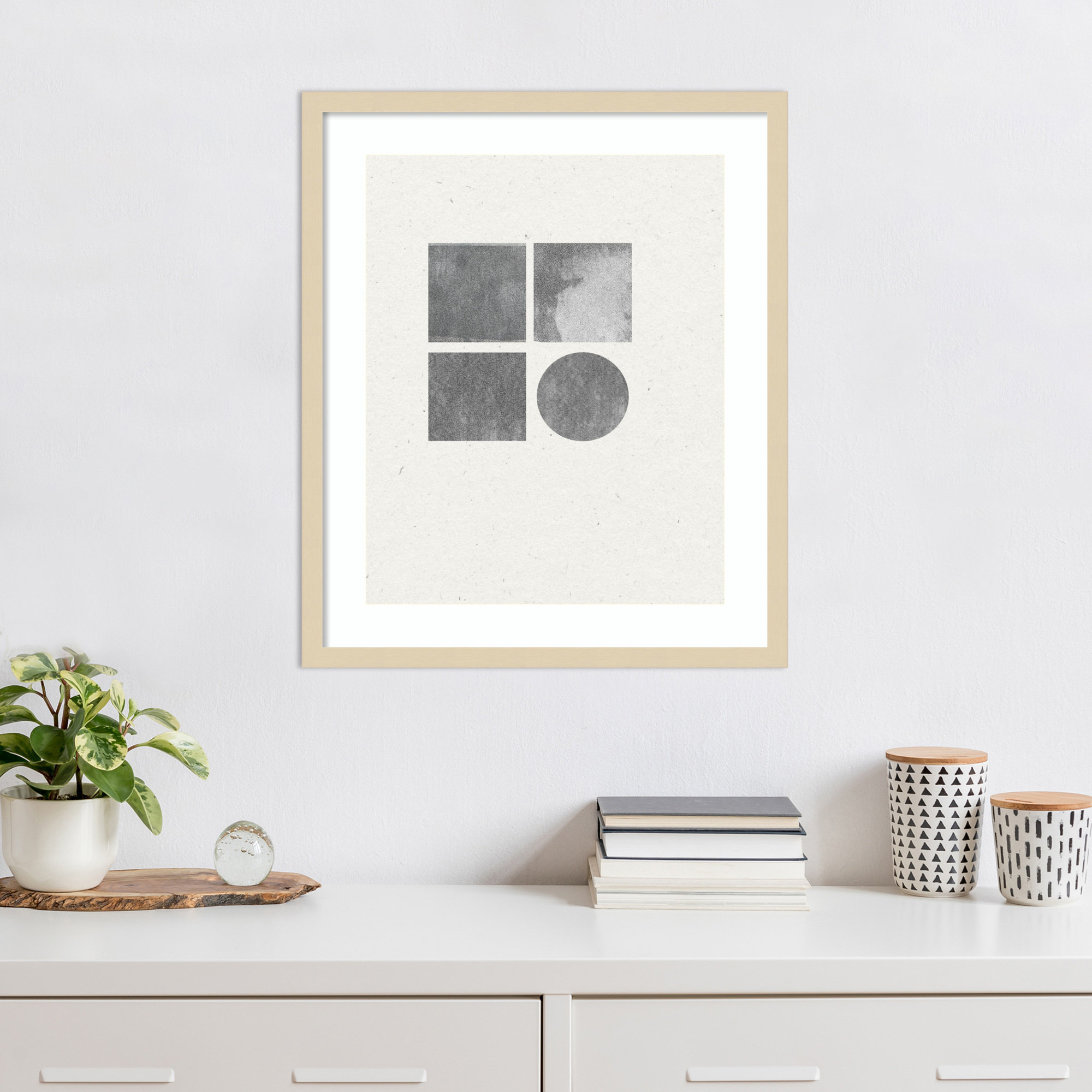 Paper Collage No 2 by The MIUUS STUDIO Wood Framed Wall Art Print, Brown, 25" H x 21" W