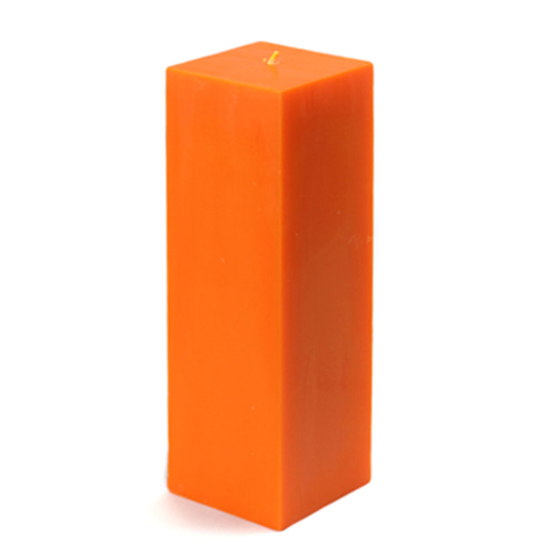 Bougie cylindrique sans parfum, Carré orange