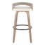 Tabouret de bar pivotant en bois et similicuir avec repose-pieds rond en métal noir - ensemble de 2