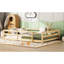 Lit pleine grandeur pour lit en bois de pin, garde-corps de clôture, chêne naturel, stable et confortable avec - Assemblage facile, multifonction, couleur chêne, L 77 po x l 58,1 po H 15,7 po-129628487-129628489