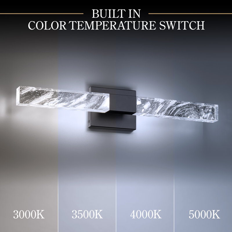 Baton 2 Light Crystal LED Wall Sconce, Black