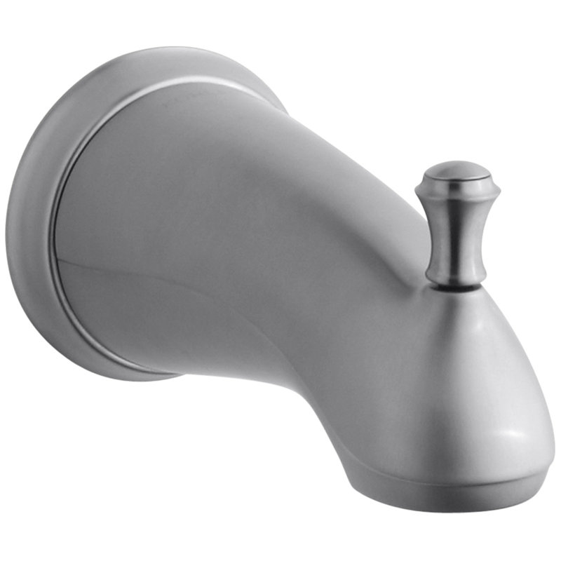 Bec de bain forté avec poignée de déviation traditionnelle et connexion coulissante, Chrome brossé
