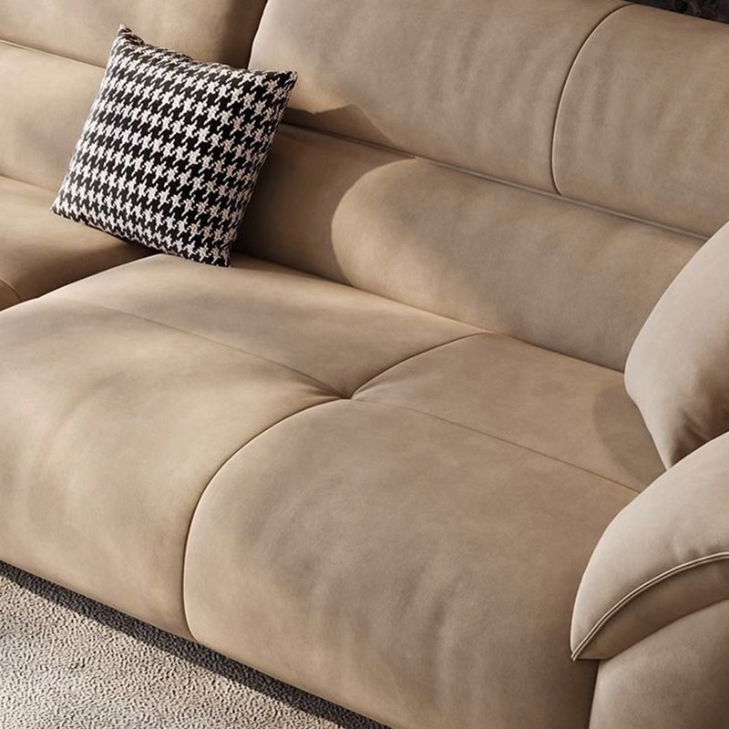 Canapé 118,11 po en tissu brossé kaki minimaliste moderne, H 35,43 po x l 118,11 po x P 118,11 po