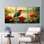 Tropical Bird And Flowers Canvas Wrapped Wall Art Oil Painting Print Set Of 3