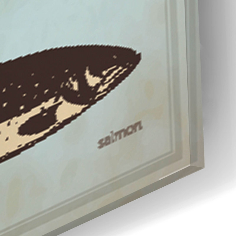 «Vintage Fish Affiche» par Epic Portfolio, art mural en verre acrylique, H 16 po x l 12 po x P 0,13 po