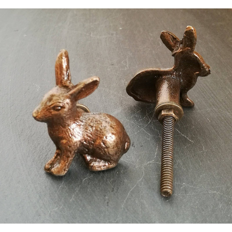 Antique Bronze Cute Bunny Knob