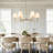 36”w Classic Chandelier With White Linen Shades-360983146