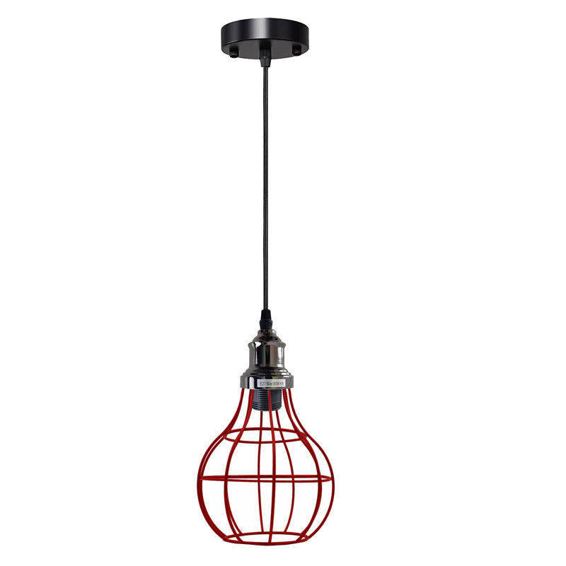 1 - Light Black Pendant, Red, No