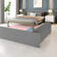 Grand lit escamotable avec bureau, MDF gris, bureau à domicile moderne