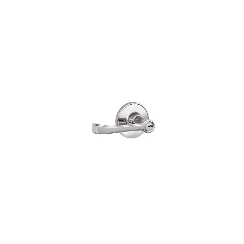 J Series Door Lever with Rosette, Bright Chrome, Keyed (Entry)