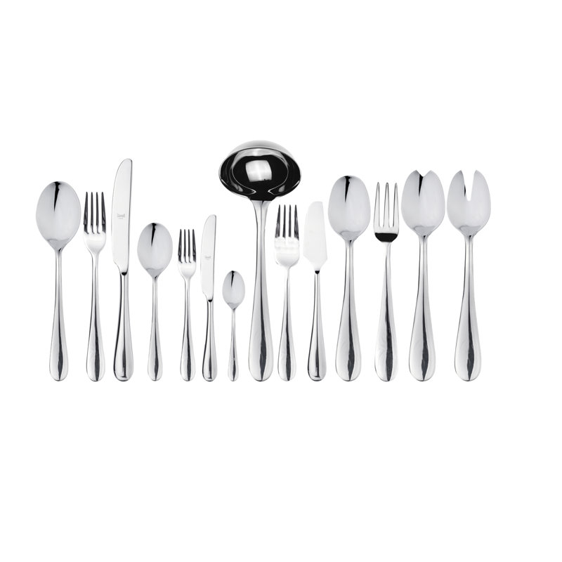 Natura 113 - Piece Stainless Steel Flatware Set - Service for 12, Silver