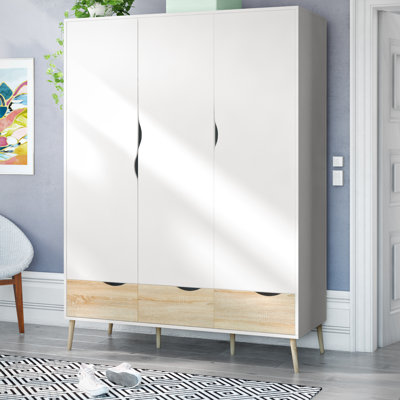 Litzy 3 Door Manufactured Wood Wardrobe