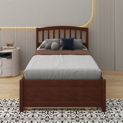 Base de lit simple avec lit gigogne en bois