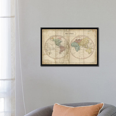 « old world (eastern hemisphere), new world (western hemisphere) », impression sur toile tendue