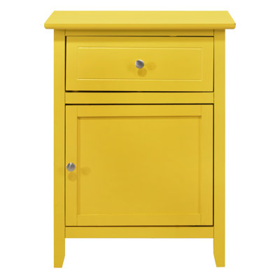 Table de chevet jaune vibrante