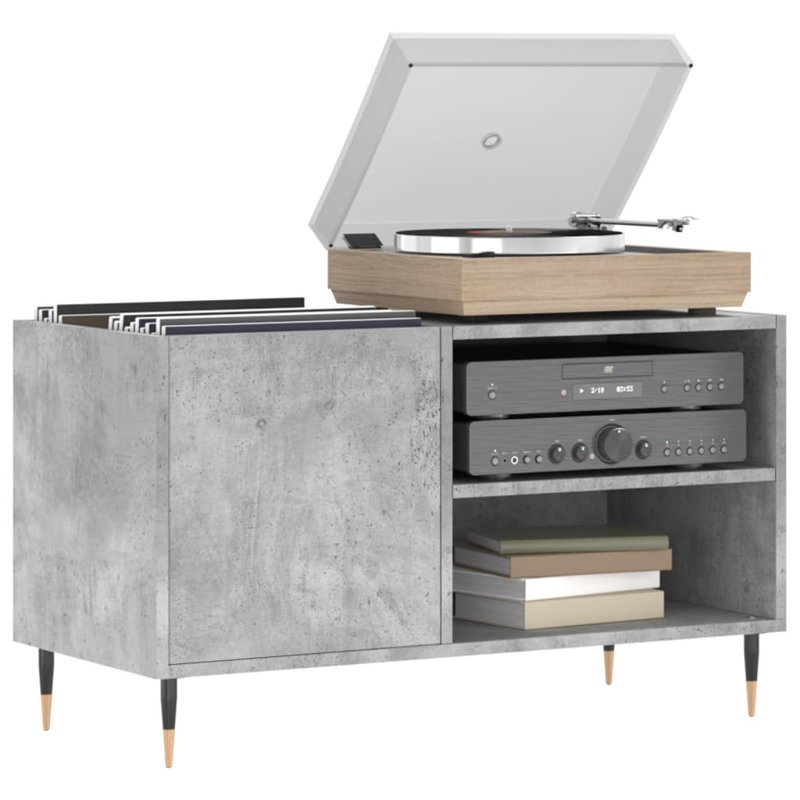 48cm H Media Shelves, Concrete Grey