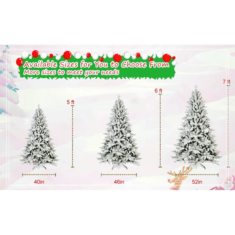 Arbre de Noël enneigé 6 pi, Ne s’applique pas, Non pré-éclairé, 6'