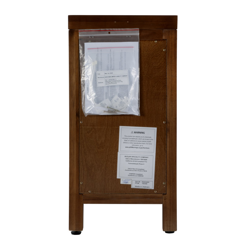 Nora 12 in. W Wood 1 Door End Table with Pull-Out Tray, Walnut