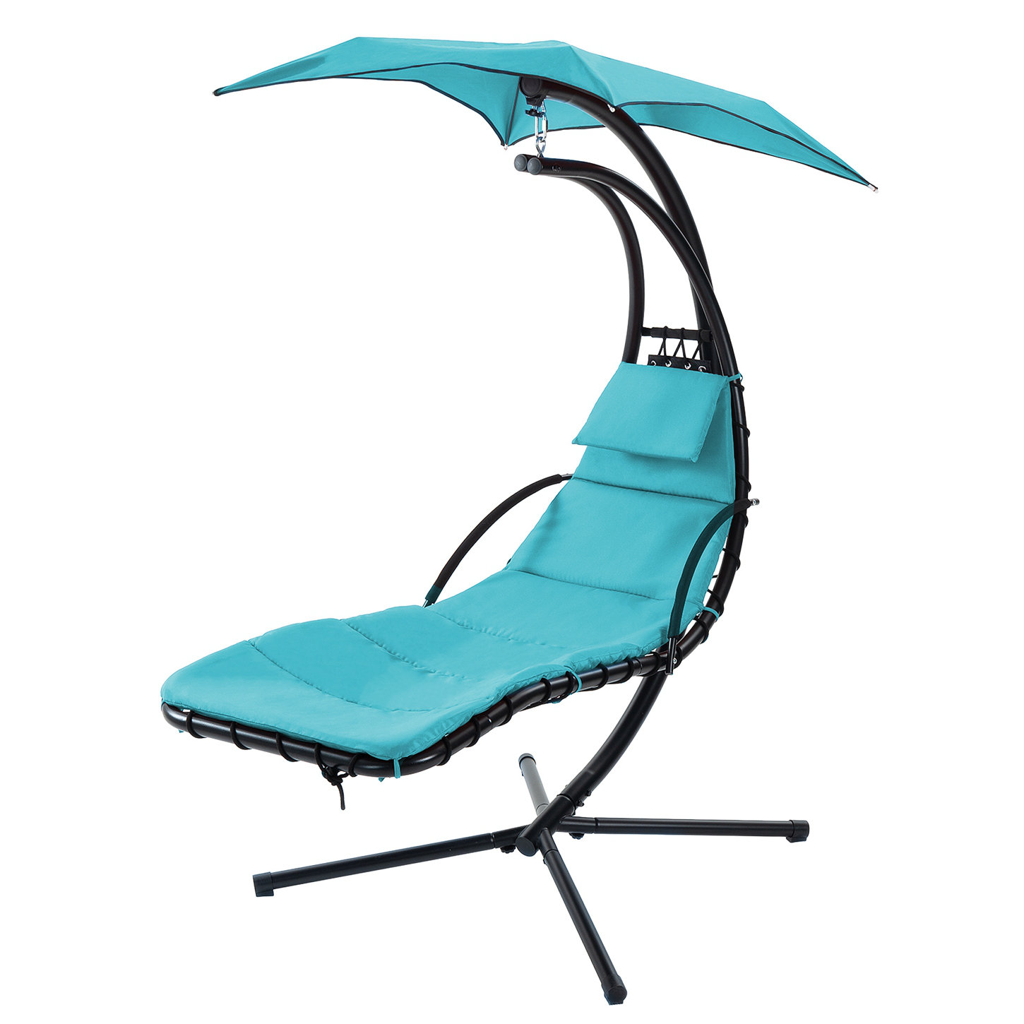 Dovecove Backstrom 1 Person Hanging Chaise Lounger With Stand 