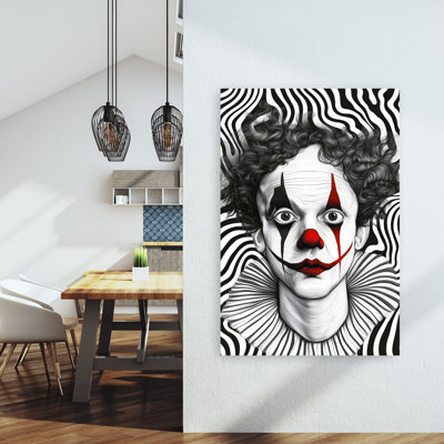 «Eerie Clown Gaze», art contemporain abstrait dramatique