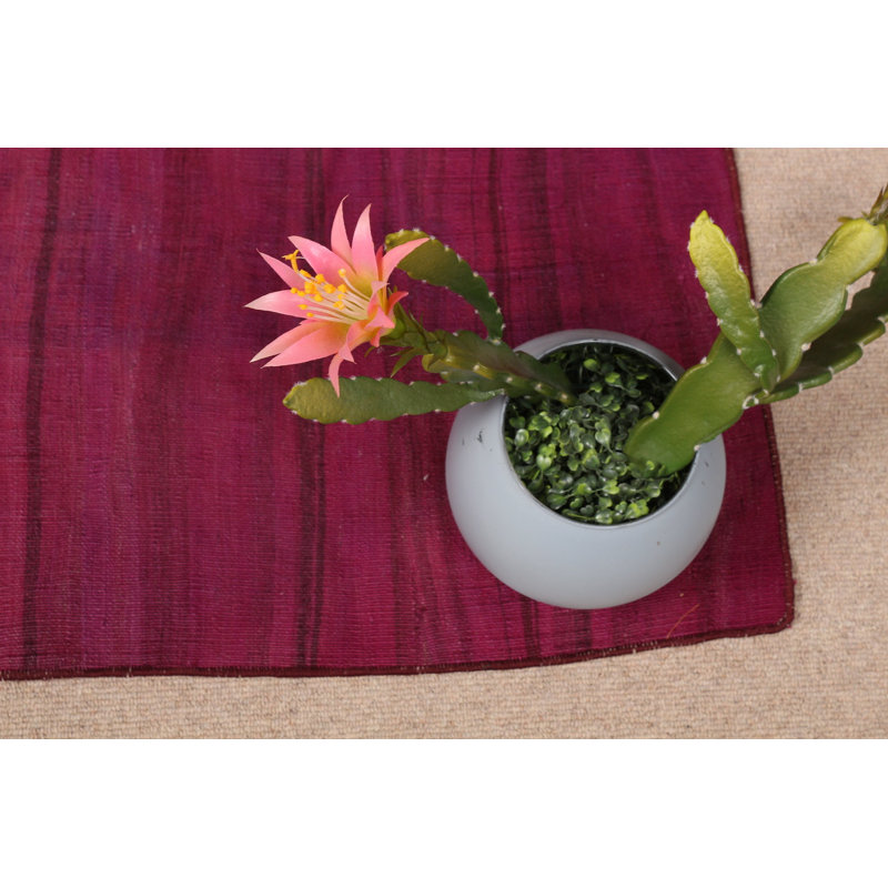 Vintage Turkish Door Mat In Rich Purple Flatweave Is A Unique Handwoven Accent Rug