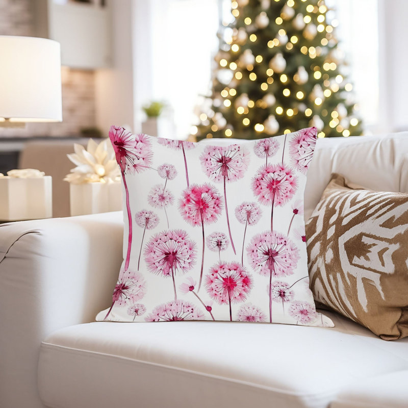 Botanical Pink Dandelions VI Modern, 16"H x 16"W, Pink Dandelions 2