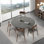 Simple solid wood round dining table sets