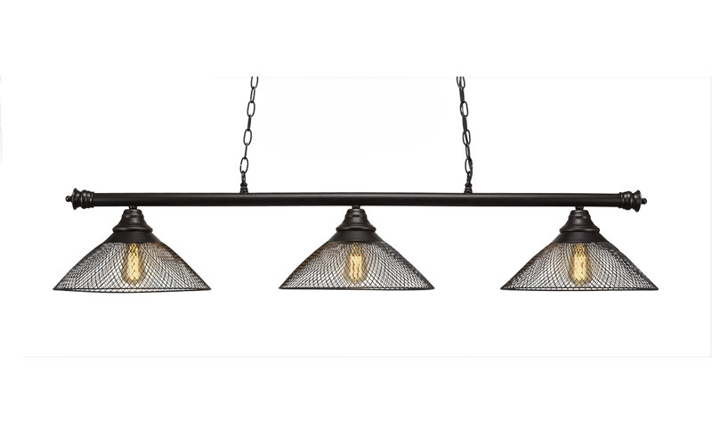 Barre d'éclairage 3 lumières Oxford en chrome et finition noir mat avec verre transparent 16 po, Maille de métal