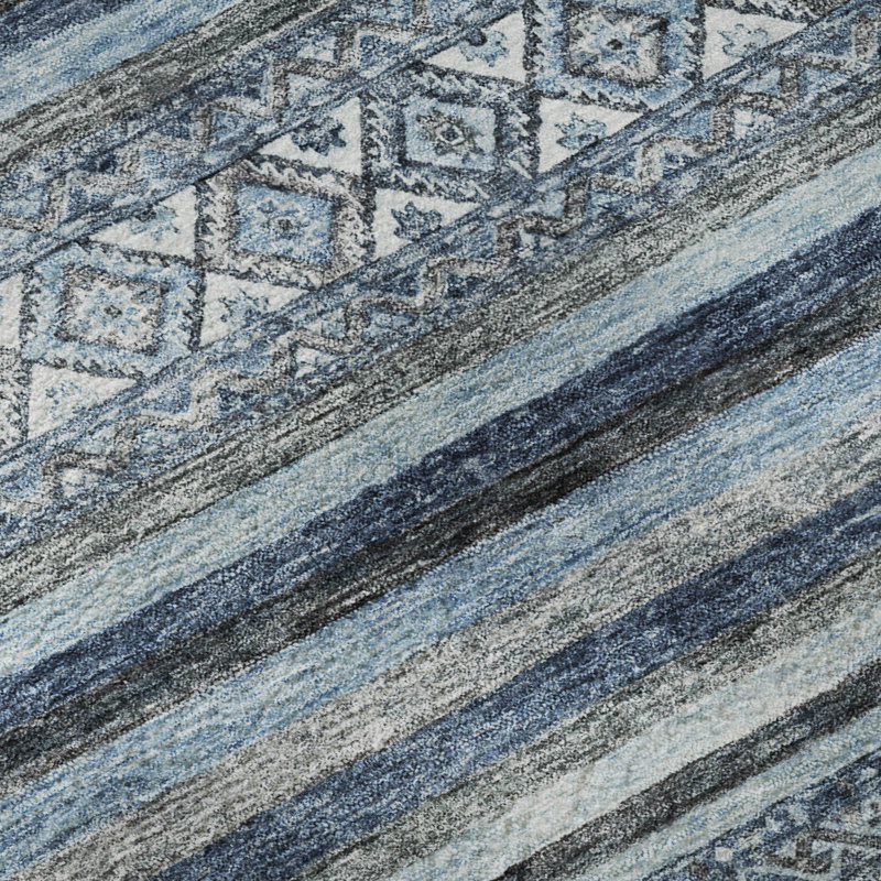 Premium Machine Washable Baford AMF1653 Stripes Rug, Rectangle 5' x 7'6"