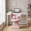 Chaises d'appoint pivotantes Modern 360, dossier papillon en chenille rose pour meuble-lavabo