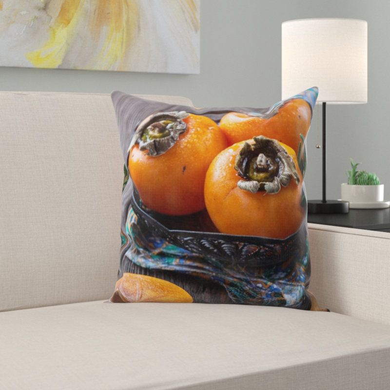 Coussin orange persimmon