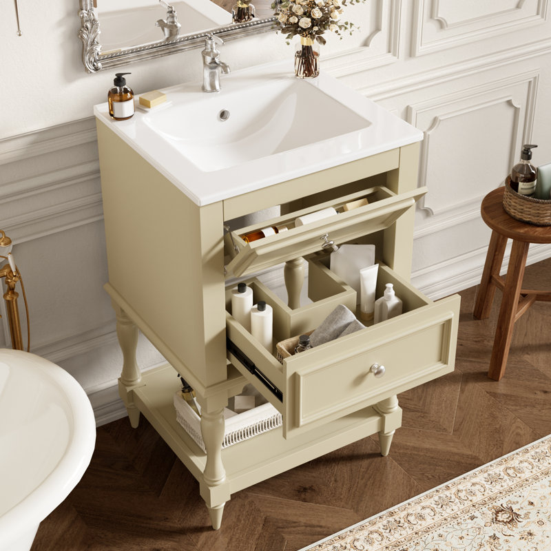 Meuble-lavabo simple, Beige, Beige