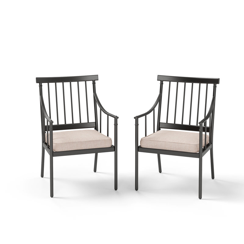 Chaise de patio en acier thermolaqué avec coussin Myriam