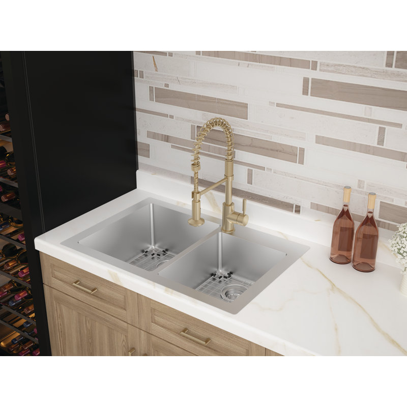 CMI Pull Down Kitchen Faucet, Matte Gold
