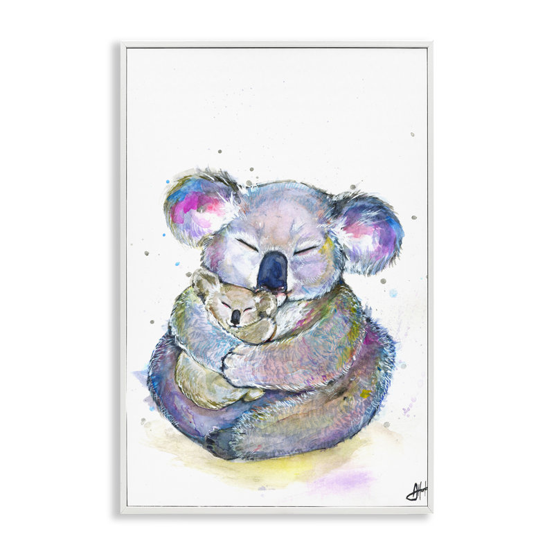 Giclée encadrée, Koalas, par Marc Allante, H 18 po x l 12 po, Estampe numérique encadrée blanc bord de mer