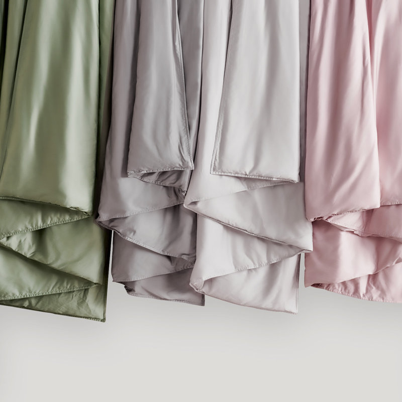 Cotton Tencel Duvet Cover Set, Frost Gray, Queen Duvet Cover + 2 Queen Shams