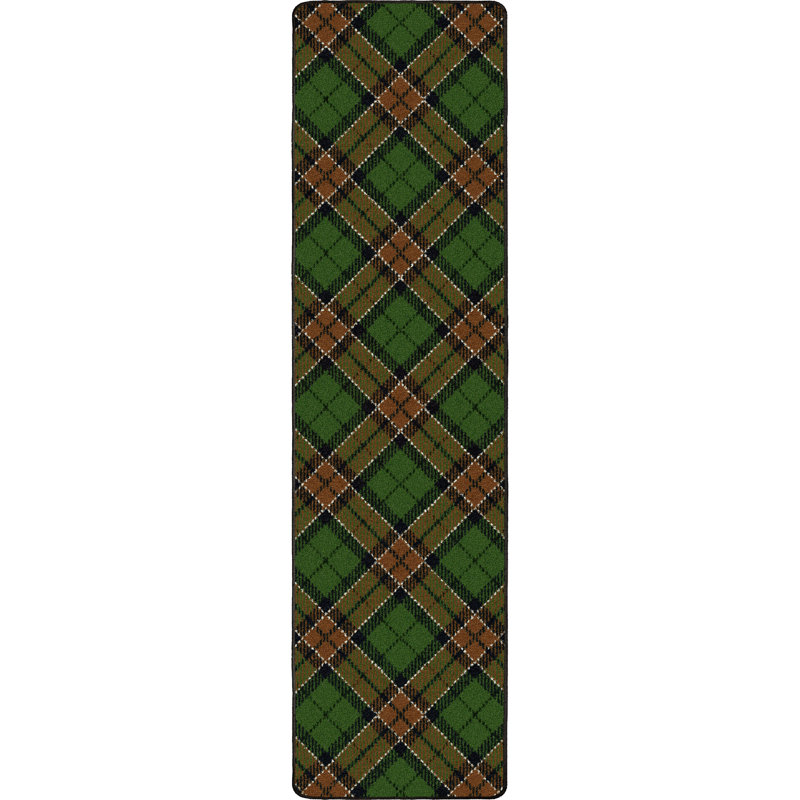 Ligaya Christmas Plaid Cedar Area Rug, Runner 2'1" x 7'8"