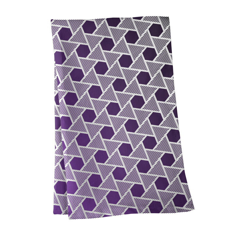Tea Towel Kitchen Towel, Black/Purple, Cotton Twill