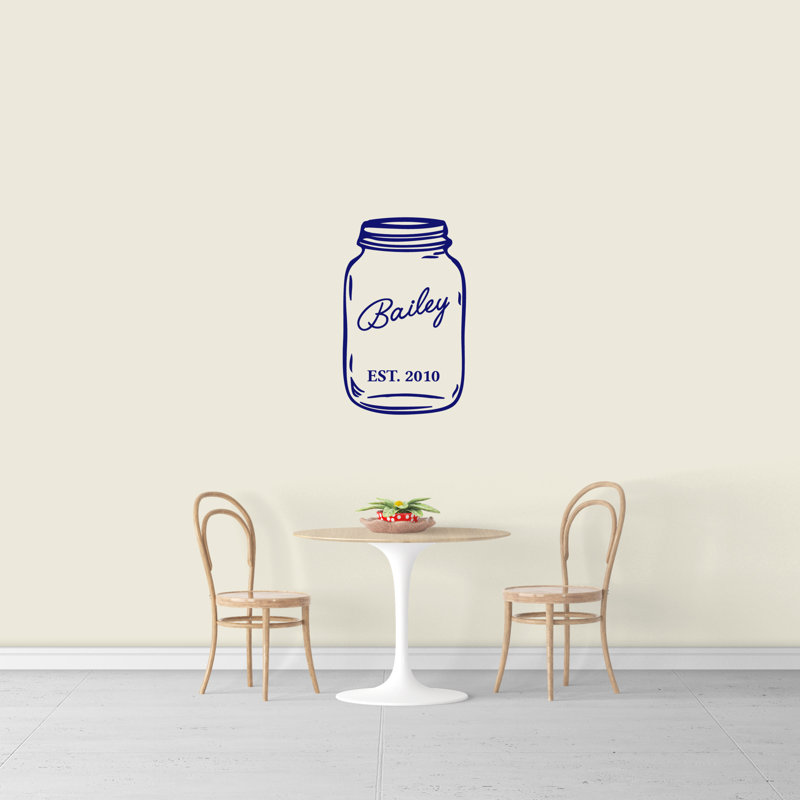 Adhésif décoratif Mason Jar, Bleu marine, Oui