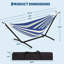 Space-Saving Double Hammock with Heavy-Duty Steel Stand – Comfortable & Durable 2 Person Patio Hammock – 450 lbs Capacity – Indoor/Outdoor Use – Includes Carry Bag-1994328378