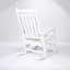 Ensemble de chaises berçantes toutes saisons avec table d'appoint, mobilier de patio 3 pièces au design ergonomique et finition en bois
