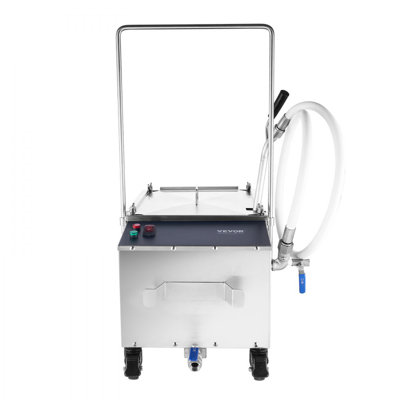 Mobile Fryer Filter, Oil Tank Capacity, Oil Filtration System with 10 L/min Oil Filtration Speed, Mobile Frying Oil Filtering System with Swivel Wheel