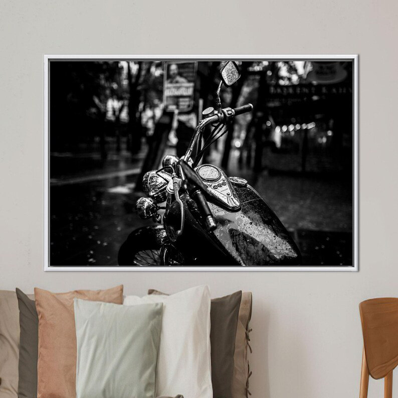 Print on Canvas, 50 cm H x 70 cm W, White Floater Framed