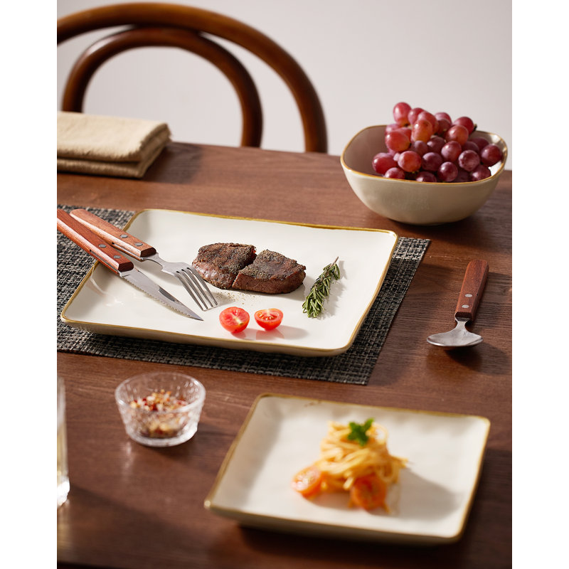 Piece Stoneware Dinnerware Set - Service for 6, Vanilla White