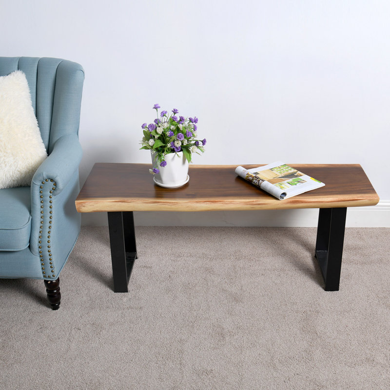 Banc en bois massif Laoma, H 18 po x l 47 po x P 13 po