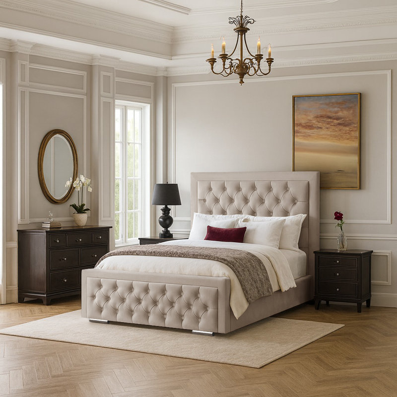 Agusta Upholstered Bed, Single (3'), Coffee