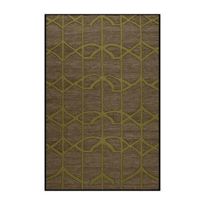 Machine Washable Trellis Brown Area Rug